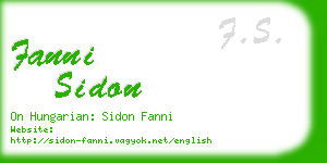 fanni sidon business card